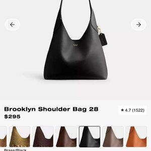 BRAND NEW W/TAG Coach Brooklyn Shoulder Bag in Black Leather